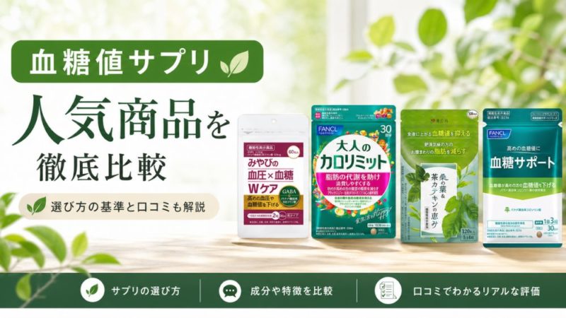 血糖値サプリおすすめ8選！選び方の基準と人気商品の口コミを比較