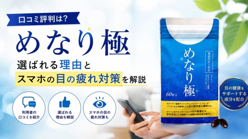 めなり極の口コミ評判は？選ばれる理由とスマホの目の疲れ対策を解説