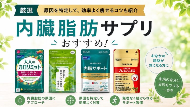 【厳選】内臓脂肪サプリおすすめ10選！原因を特定して効率よく痩せるコツも紹介