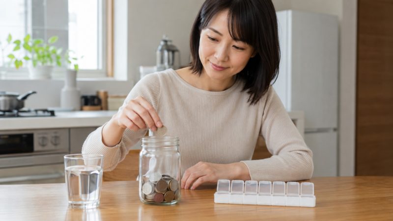 継続が大切なコラーゲンサプリだからこそ重視したい「続けやすい価格」。賢く節約しながらキレイを維持する女性。