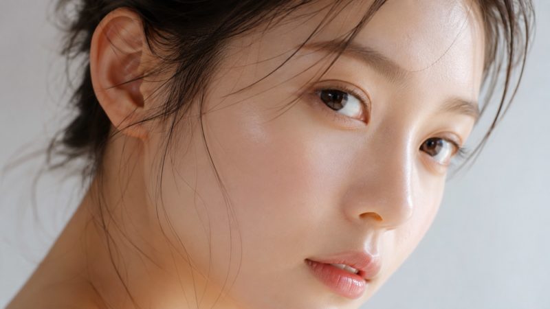 保湿ケアの目的である「肌の水分を正常な状態に保つこと」を体現した、健やかで潤いに満ちた女性の素肌。