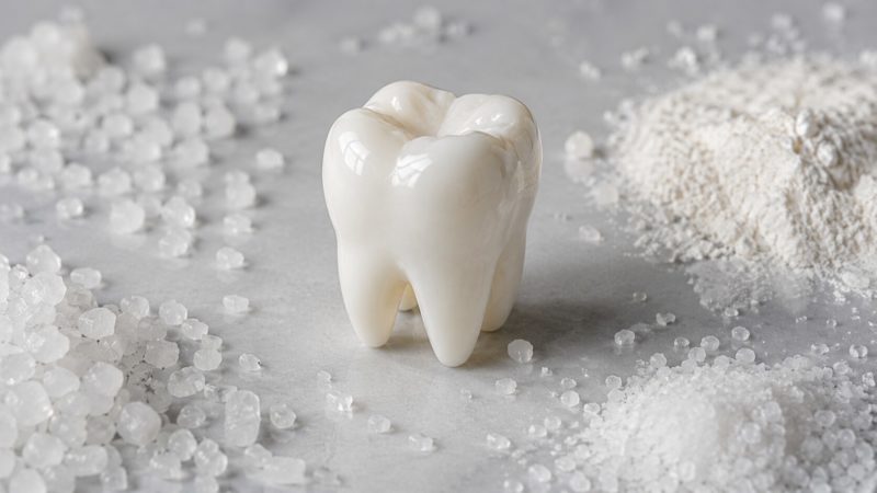 歯の表面を傷つけるリスクがあるため、ホワイトニング成分として注意し避けたい粗い粒子の質感。