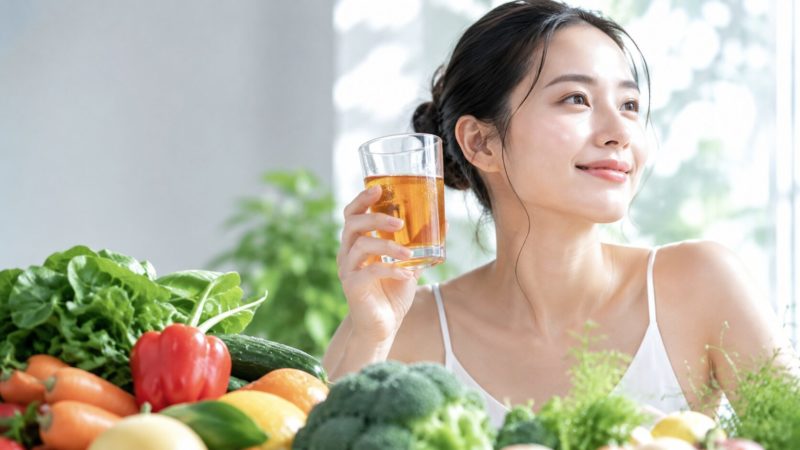 野菜不足を補い美肌をサポートする、酵素ドリンクを活用した健康的な食生活とインナービューティー。