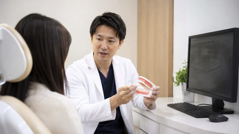 歯科医院での診断結果をもとに、マウスピース矯正の具体的な治療方針を相談するカウンセリング。