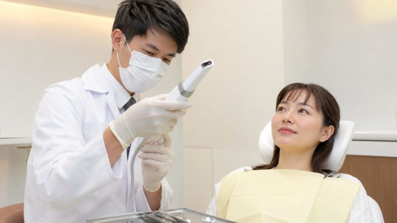 精度の高いマウスピース矯正ブランドが採用する、最新の3Dスキャナーによる歯型採取の様子。