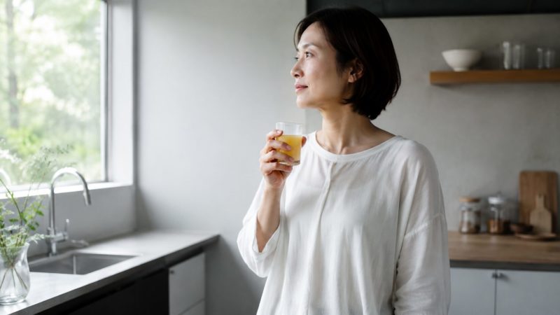 失敗しない酵素ダイエットのコツ。朝一番の空腹時に酵素ドリンクを飲む習慣でリズムを整える。