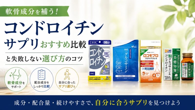 軟骨成分を補う！コンドロイチンサプリおすすめ比較と失敗しない選び方のコツ 